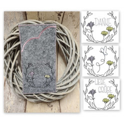 Stickdatei - Doodle Blumenkranz Set